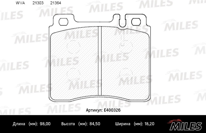 Купить запчасть MILES - E400326 Колодки тормозные передние (без датчика) (Смесь Low-Metallic) (MB W140 9198) (TRW GDB113) E400326