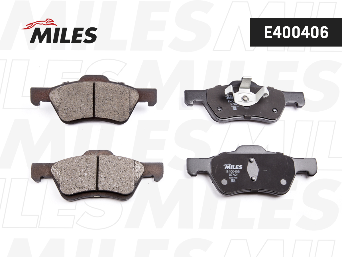 Купить запчасть MILES - E400406 Колодки тормозные передние (без датчика) (Смесь Low-Metallic) FORD MAVERICK/MAZDA TRIBUTE 2.4-3.0 04- (TRW GDB1752) E400406