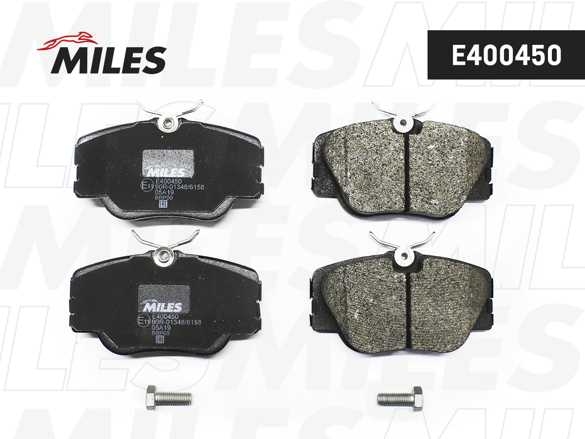 Купить запчасть MILES - E400450 Колодки тормозные передние (без датчика) (Смесь Low-Metallic) MERCEDES BENZ W201/W124 (TRW GDB818) E400450