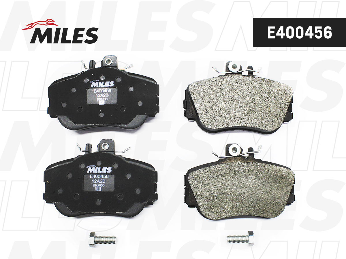 Купить запчасть MILES - E400456 Колодки тормозные передние (без датчика + болты) (Смесь Low-Metallic) MERCEDES W202 93-00 (TRW GDB1094) E400456