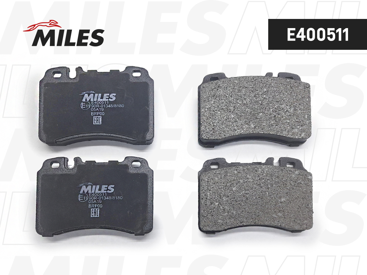 Купить запчасть MILES - E400511 Колодки тормозные передние (Смесь Low-Metallic) MERCEDES W124/W210/R129 87-02 (TRW GDB962) E400511
