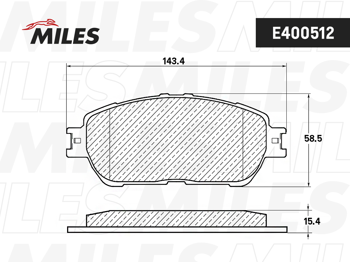 Купить запчасть MILES - E400512 Колодки тормозные передние (Смесь Low-Metallic) TOYOTA CAMRY (V30) 01-06 (TRW GDB3612) E400512