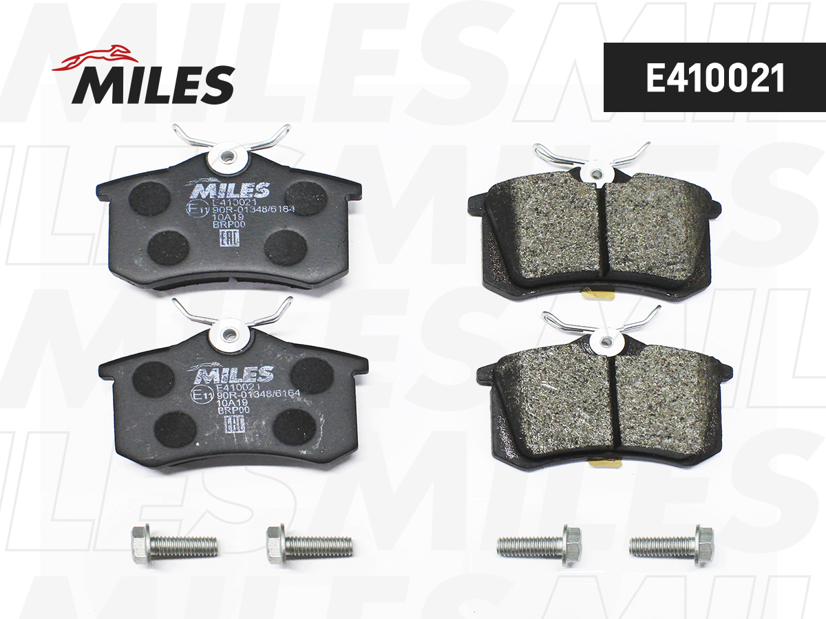 Купить запчасть MILES - E410021 Колодки тормозные задние (без датчика + болты) (Смесь Low-Metallic) AUDI A4 (B6-B7), A6 (C5), VW PASSAT (3A2, 35I) (TRW GDB1121) E410021