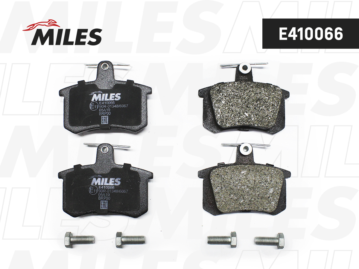 Купить запчасть MILES - E410066 Колодки тормозные задние (без датчика + болты) (Смесь Low-Metallic) (AUDI 100 (C4), 80 (B4), A4 (B5), A6 (C4), A8 (4D_)) (TRW GDB1163) E410066