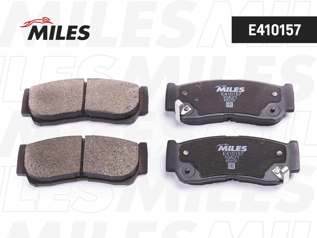 Купить запчасть MILES - E410157 Колодки тормозные задние (Смесь Low-Metallic) HYUNDAI H-1 01-/SANTA FE (CM)/(SM) 05- (TRW GDB3419) E410157