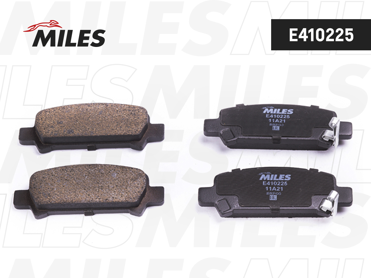 Купить запчасть MILES - E410225 Колодки тормозные задние (без датчика) (Смесь Low-Metallic) (SUBARU FORESTER 97-/IMPREZA 98-/LEGACY 98-/OUTBACK 00-) (TRW GDB3223) E410225