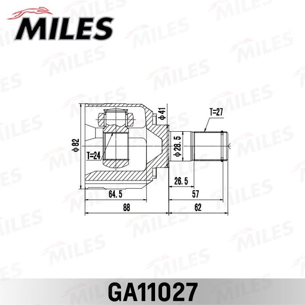 Купить запчасть MILES - GA11027 ШРУС внутренний левый KIA SOUL 08 (2008-) [GEN] GA11027