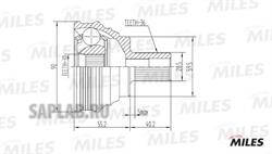 Купить запчасть MILES - GA20025 ШРУС наружный AUDI A3/VW G5/PASSAT/TOURAN/CADDY/SKODA OCTAVIA 1.4-2.0 03- (GKN 304327) GA20025