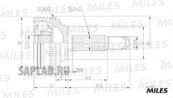 Купить запчасть MILES - GA20044 ШРУС наружный CHEVROLET AVEO 1.2/1.4 02- (с ABS) (GKN 303900) GA20044
