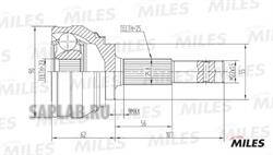 Купить запчасть MILES - GA20334 ШРУС наружный NISSAN SUNNY 1.6 90-95 (GKN 302789) GA20334