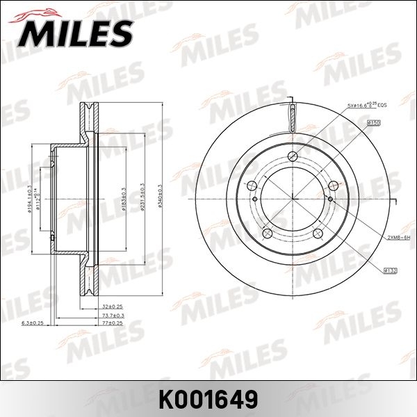 Купить MILES - K001649 Диск тормозной передний D340мм TOYOTA LAND CRUISER 200 (TRW DF6239S) K001649