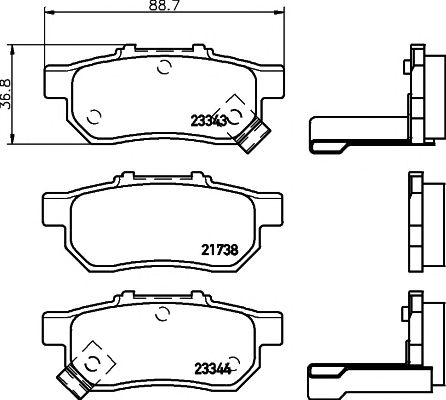 Купить запчасть MINTEX - MDB1616 Колодки торм.зад. Honda Jazz, Civic IV, V MDB1616