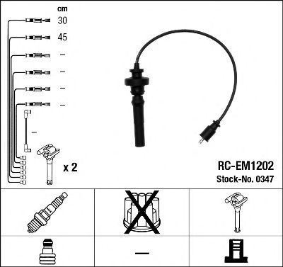Купить запчасть NGK - 0347 Провода зажигания к-т RC-EM1202 0347
