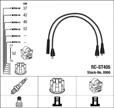 Купить запчасть NGK - 0906 Провода зажигания к-т RC-ST405 0906