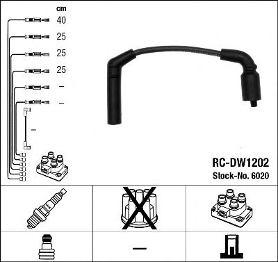Купить запчасть NGK - 6020 Провода зажигания к-т RC-DW1202 6020