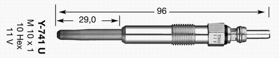 Купить запчасть NGK - 6943 Свеча накаливания Y-741U DP20 6943