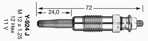 Купить запчасть NGK - 7906 Свеча накаливания Y-924J DP1 7906