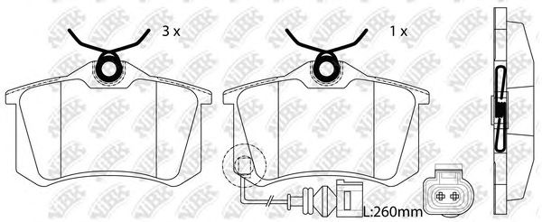 Купить запчасть NIBK - PN0019W Колодки тормозные дисковые зад SKODA OCTAVIA II (1Z3) 1.6 06.2004 - 06.2013 <=> PEUGEOT 308 (4A_, 4C_) 1.6 16V 09.2007 -  <=> RENAULT MEGANE II Saloon (LM0/1_) 1.6 09.2003 - 