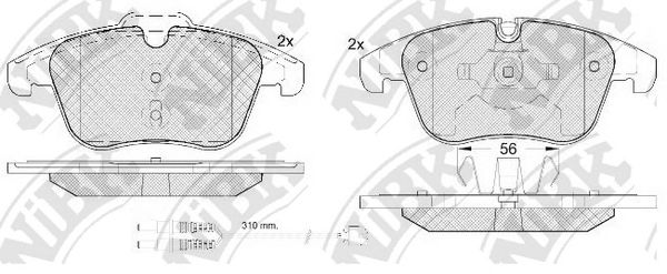 Купить запчасть NIBK - PN0462W Комплект тормозных колодок, дисковый тормоз FORD GALAXY, MONDEO IV, VOLVO S60 II, S80 II) PN0462W