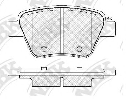 Купить запчасть NIBK - PN0550 Колодки тормозные дисковые зад SKODA OCTAVIA II (1Z3) 1.6 06.2004 - 06.2013 <=> SKODA OCTAVIA II (1Z3) 1.8 TSI 03.2009 - 06.2013 <=> VW JETTA III (1K2) 1.6 10.2005 - 10.2010