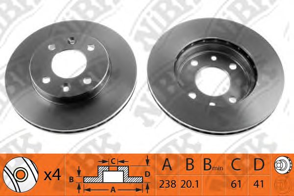 Купить запчасть NIBK - RN1002 Диск тормозной NISSAN KUBISTAR/RENAULT CLIO 91-/KANGOO 97-/MEGANE 96-99 передний RN1002