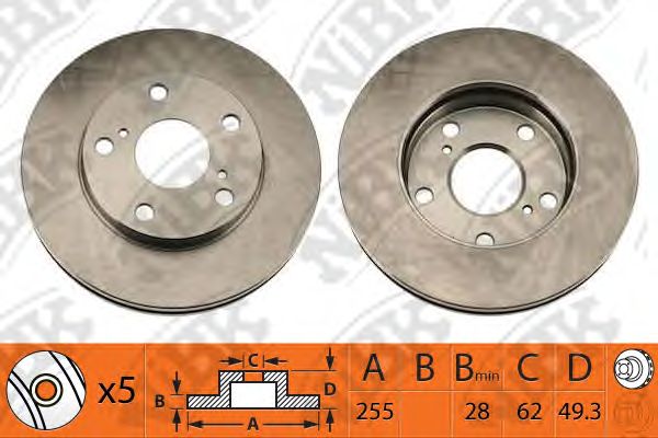 Купить запчасть NIBK - RN1008 Диск тормозной TOYOTA CAMRY (V10/V20) 2.2 91-01/PICNIC 96-01 передний D255мм RN1008