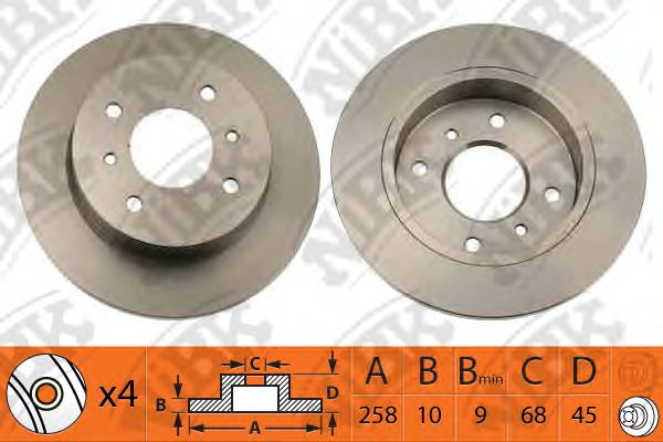 Купить запчасть NIBK - RN1040 Диск тормозной NISSAN ALMERA (N16) 00-/PRIMERA (P10/P11) 90-02 задний RN1040