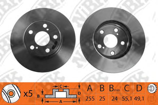 Купить запчасть NIBK - RN1058 Диск тормозной TOYOTA CARINA E 1.6-2.0 92-95/CELICA 1.8 93- передний RN1058