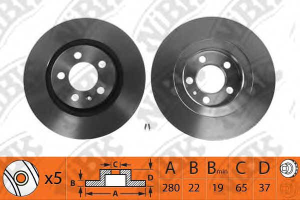 Купить запчасть NIBK - RN1083 Диск тормозной AUDI A3 96-/SKODA OCTAVIA 96-/VW BORA/GOLF IV/V передний D280мм RN1083