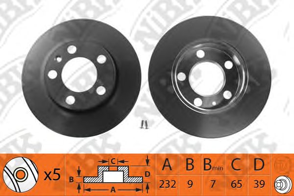 Купить запчасть NIBK - RN1084 Диск тормозной AUDI A3 9703/VOLKSWAGEN G4/G5/POLO 02/POLO SEDAN RUS R15 задний RN1084