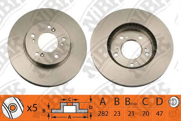 Купить запчасть NIBK - RN1104 Диск тормозной HONDA CR-V I 2.0 9502/H-RV 97/PRELUDE 9600 передний RN1104