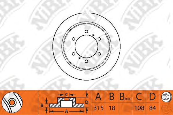 Купить запчасть NIBK - RN1119 Диск тормозной MITSUBISHI PAJERO 90-/SPACE GEAR 95-00 задний D315мм RN1119