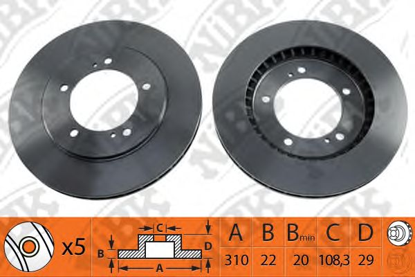 Купить запчасть NIBK - RN1140 Диск тормозной SUZUKI GRAND VITARA 2.0-2.7 98-05 передний RN1140