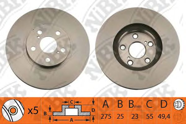 Купить запчасть NIBK - RN1142 Диск тормозной TOYOTA CELICA 1999-2005 RN1142