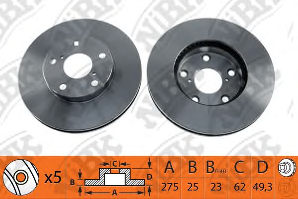 Купить запчасть NIBK - RN1143 Диск тормозной TOYOTA RAV 4 II 1.8/2.0 00-06 передний RN1143