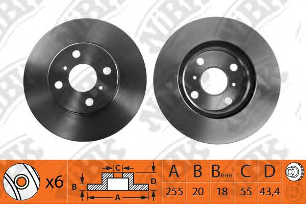 Купить запчасть NIBK - RN1144 Диск тормозной TOYOTA YARIS 1.0-1.5 99- передний D255мм RN1144