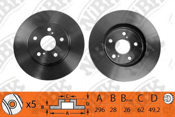 Купить запчасть NIBK - RN1162 Диск тормозной TOYOTA CAMRY (V30) 2.4/3.0 01-06 передний RN1162