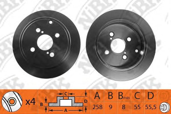 Купить запчасть NIBK - RN1190 Диск тормозной задний TOYOTA COROLLA (E12) 1.4-1.8 02- RN1190