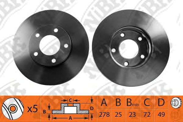 Купить запчасть NIBK - RN1193 Диск тормозной MAZDA 3 1.4/1.6 03/MAZDA 5 15" 1.8/2.0/2.0D 03 передний RN1193