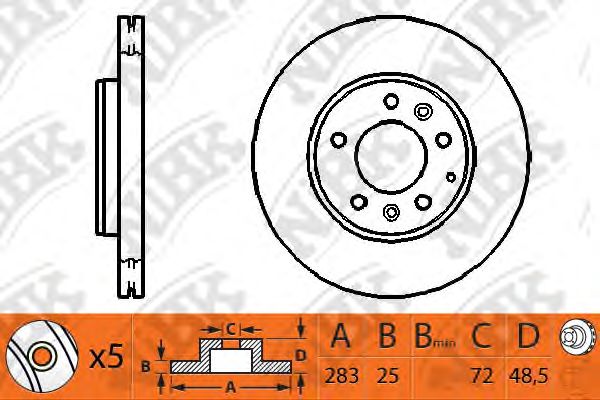 Купить запчасть NIBK - RN1195 Диск тормозной MAZDA 6 2.0-2.3 02- передний RN1195