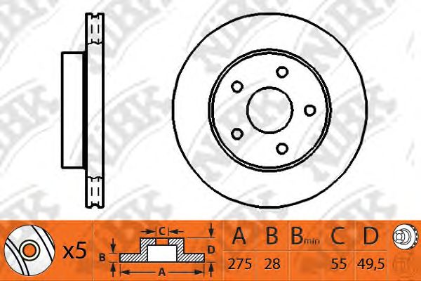 Купить запчасть NIBK - RN1196 Диск тормозной передний TOYOTA WISH RN1196