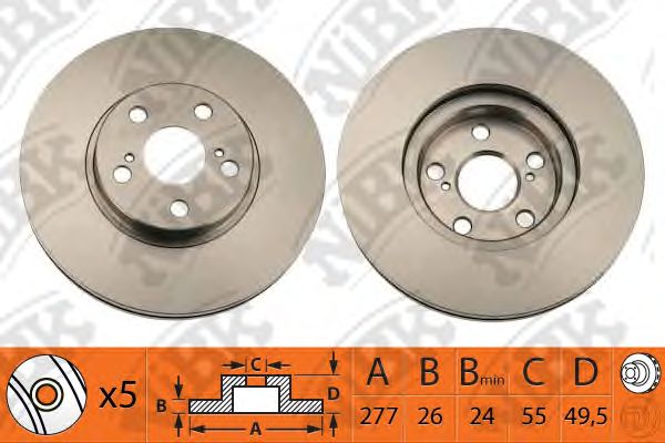 Купить запчасть NIBK - RN1200 Диск тормозной TOYOTA AVENSIS 1.6-2.4 03- передний RN1200