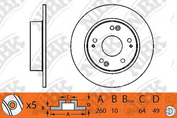 Купить запчасть NIBK - RN1203 Диск тормозной HONDA ACCORD 2.0-2.4 03- задний RN1203