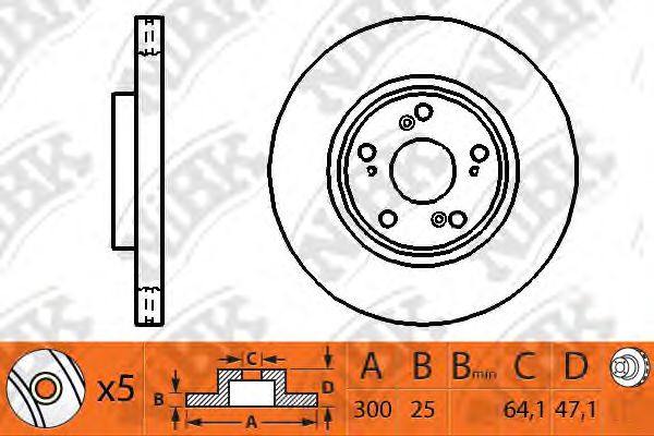 Купить запчасть NIBK - RN1204 Диск тормозной передний HONDA CR-V II 16" 05-06 D300мм RN1204