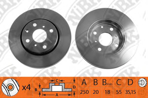 Купить запчасть NIBK - RN1214 Диск тормозной CITROEN C1/PEUGEOT 107/TOYOTA AYGO 05- RN1214