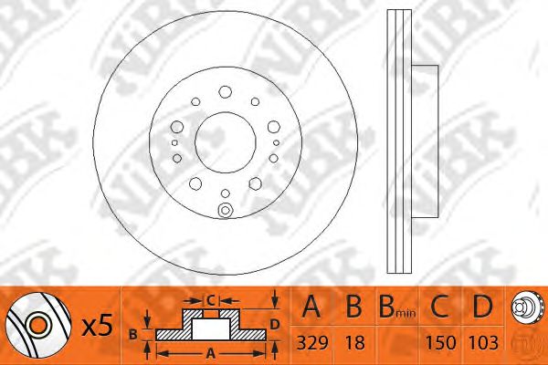 Купить запчасть NIBK - RN1215 Диск тормозной LEXUS RX300/RX330/RX350/RX400H задний RN1215