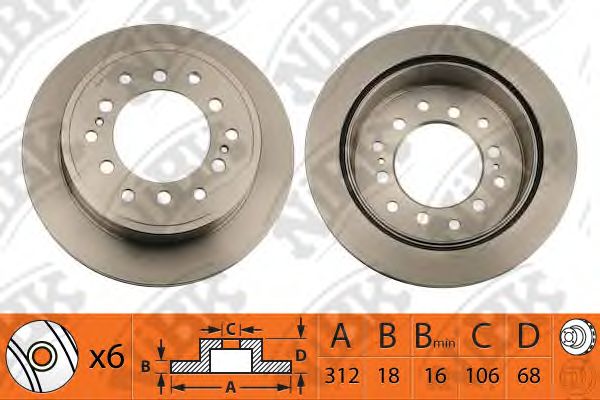 Купить запчасть NIBK - RN1216 Диск тормозной TOYOTA LAND CRUISER 120 05 задний RN1216