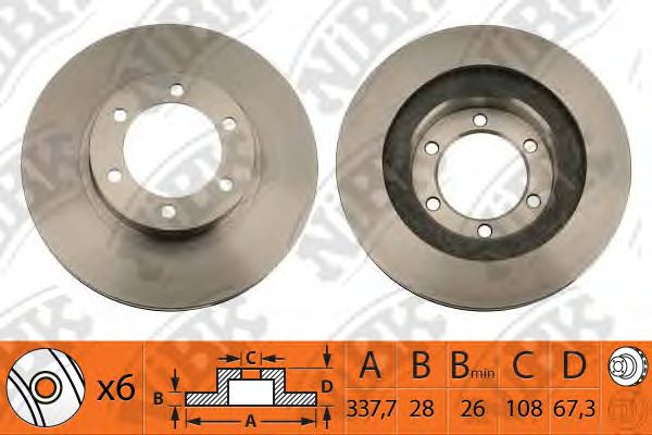 Купить запчасть NIBK - RN1220 Диск тормозной TOYOTA LAND CRUISER PRADO (J120) 2.7-4.0 02- передний RN1220