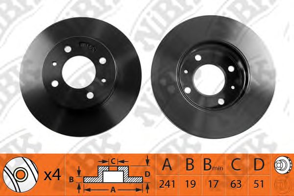 Купить запчасть NIBK - RN1221 Диск тормозной передний HYUNDAI ACCENT (LC) 00-06 RN1221