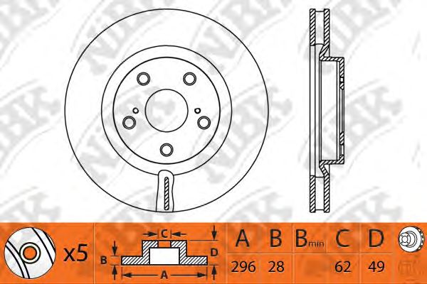 Купить запчасть NIBK - RN1241 / RN1241V Диск тормозной перед TOYOTA CAMRY Saloon (_V5_) 2.5 (ASV50_) 09.2011 - <=> TOYOTA CAMRY Saloon (_V4_) 2.4 (ACV40_) 01.2006 - 09.2011 <=> TOYOTA RAV 4 III (_A3_) 2.0 4WD (ACA30_) 03.2006 -